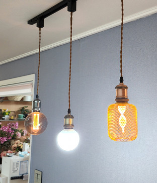 티코 꽈배기선 소켓(레일형 직부형) 흑도금 로즈골드 브론즈